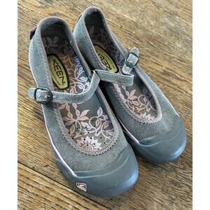 Keen Coronado Mary Jane Brown Textile Pink Accent Comfort Shoes Sz 6 Toe Cap